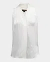 Kobi Halperin Mila Silk-stretch Sleeveless Top In White