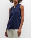 Kobi Halperin Mila Silk-stretch Sleeveless Top In Midnight