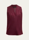 Kobi Halperin Mila Silk-stretch Sleeveless Top In Mulberry