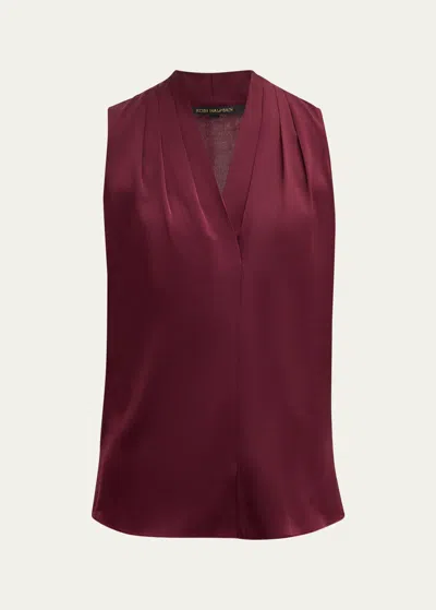 Kobi Halperin Mila Silk-stretch Sleeveless Top In Mulberry