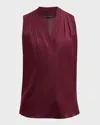 Kobi Halperin Mila Silk-stretch Sleeveless Top In Mulberry