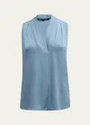 Kobi Halperin Mila Silk-stretch Sleeveless Top In Periwinkle