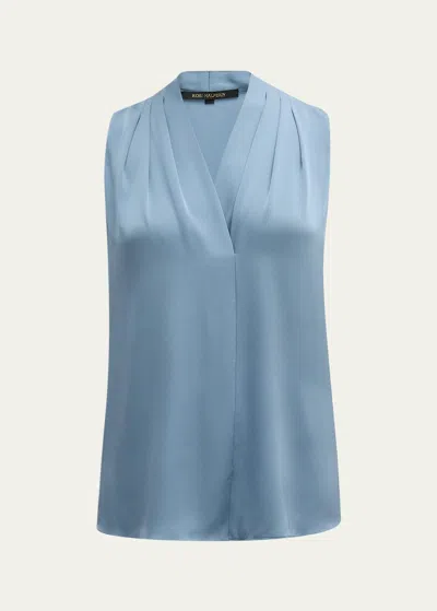Kobi Halperin Mila Silk-stretch Sleeveless Top In Periwinkle