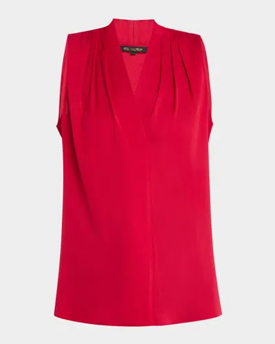 Kobi Halperin Mila Silk-stretch Sleeveless Top In Scarlet