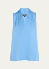 Kobi Halperin Mila Silk-stretch Sleeveless Top In Skyline
