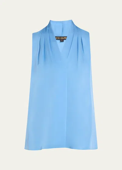 Kobi Halperin Mila Silk-stretch Sleeveless Top In Skyline