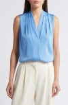 Kobi Halperin 'mila' Sleeveless Stretch Silk Blouse In Blue