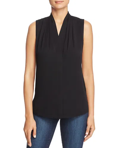 KOBI HALPERIN MILA SLEEVELESS V NECK PLEATED SILK BLOUSE,KE6B03-1C