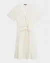 Kobi Halperin Miranda Pintuck Tiered Linen-silk Midi Dress In White