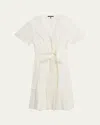 Kobi Halperin Miranda Pintuck Tiered Linen-silk Midi Dress In White