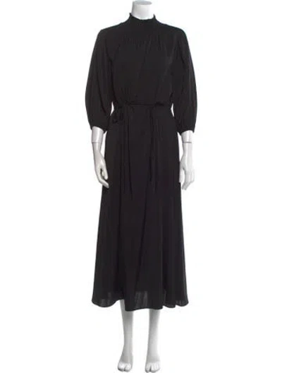 Pre-owned Kobi Halperin Mock Neck Long Dress In Black