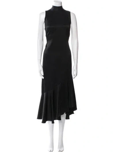 Pre-owned Kobi Halperin Mock Neck Long Dress In Black