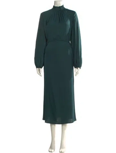 Pre-owned Kobi Halperin Mock Neck Long Dress In Green