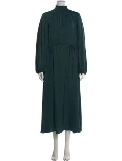 Pre-owned Kobi Halperin Mock Neck Long Dress In Green