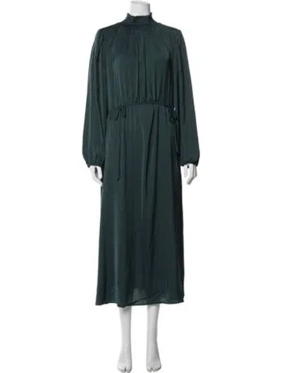 Pre-owned Kobi Halperin Mock Neck Long Dress In Green