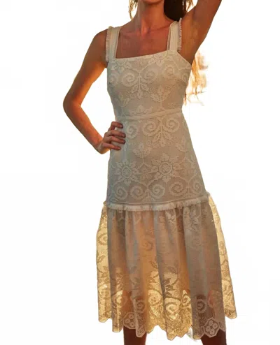 Kobi Halperin Mona Crochet Lace Dress In Cream In Multi