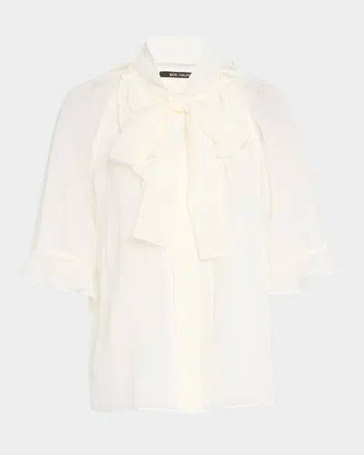 KOBI HALPERIN MONACO RUFFLE TIE-NECK BLOUSE