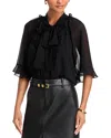 Kobi Halperin Monaco Ruffled Blouse In Black
