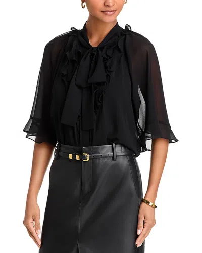 Kobi Halperin Monaco Ruffled Blouse In Black
