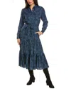 Kobi Halperin Montanna Leopard Midi Dress In Sea Blue Multi In Blue