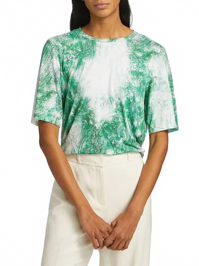Kobi Halperin Murph Knit Printed T-shirt In Lush Green