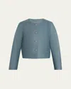 Kobi Halperin Muse Denim-print Leather Jacket In Blue
