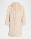 Kobi Halperin Myla Hooded Cable Faux Fur Coat In Brown