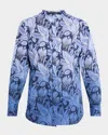 Kobi Halperin Napa Ombre Floral-print Blouse In Blue Multi