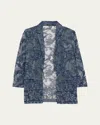 Kobi Halperin Nathalie Open-front Floral Lace Jacket In Blue Multi