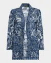 Kobi Halperin Nathalie Open-front Floral Lace Jacket In Blue Multi