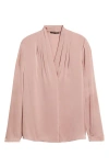 Kobi Halperin Nellie Pleated Stretch Silk Top In Pink