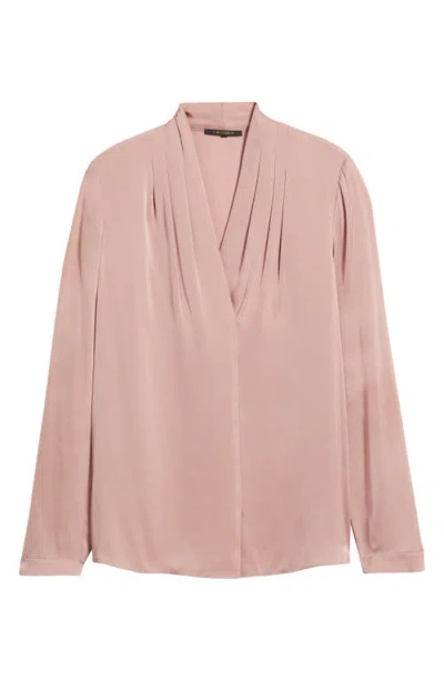 Kobi Halperin Nellie Pleated Stretch Silk Top In Pink