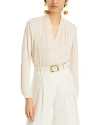 Kobi Halperin Nellie Silk-blend Pleated Blouse In Canvas