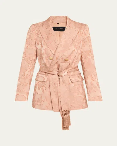 Kobi Halperin Nia Double-breasted Jacquard Jacket In Brown