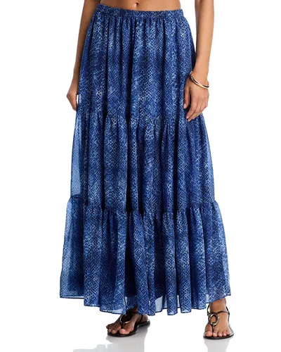 Kobi Halperin Nicole Tiered Maxi Skirt In Blue