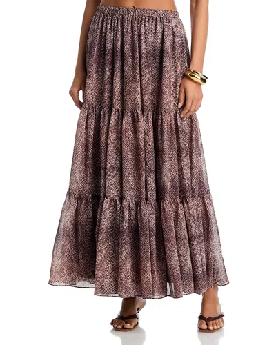Kobi Halperin Nicole Tiered Maxi Skirt In Brown