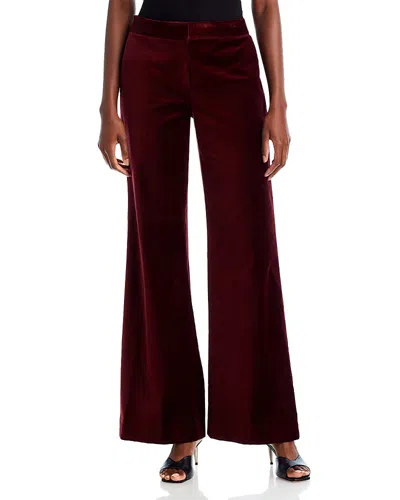 Kobi Halperin Nile Womens High Rise Velvet Wide Leg Pants In Pink