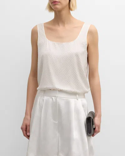 Kobi Halperin Nina Sleeveless Rhinestone Blouse In Ivory