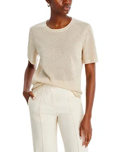 Kobi Halperin Noa Micro Sequins Short Sleeve Sweater In White