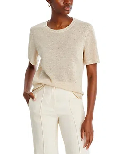 Kobi Halperin Noa Micro Sequins Short Sleeve Sweater In Natural
