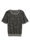 Kobi Halperin Noa Micro Sequins Short Sleeve Sweater In Black Multi