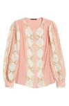 Kobi Halperin Novi Lace-embellished Blouse In Pink