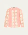 Kobi Halperin Novi Lace-embellished Blouse In Pink