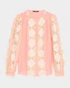 Kobi Halperin Novi Lace-embellished Blouse In Pink
