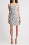 Kobi Halperin Novi Sleeveless Tweed Minidress In White Multi
