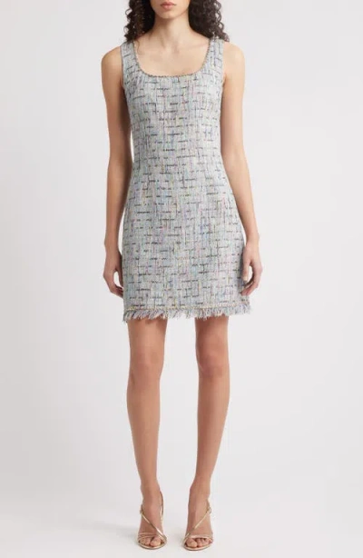 Kobi Halperin Novi Sleeveless Tweed Minidress In White Multi