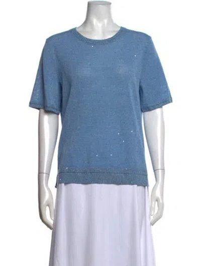 Pre-owned Kobi Halperin Nylon Crew Neck Sweater W/ Tags In Blue