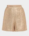 Kobi Halperin Ocean Wide-leg Sequin Shorts In Brown