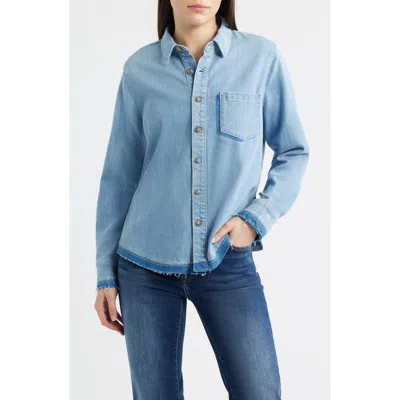 Kobi Halperin Olive Denim Shirt In Blue