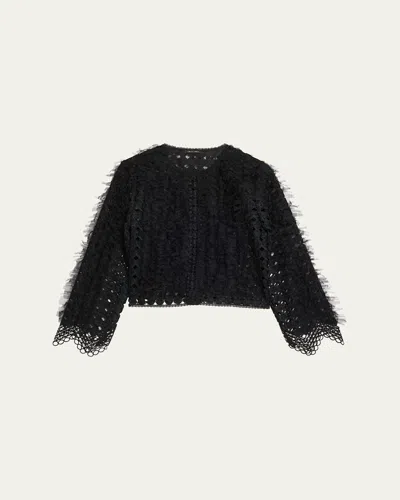 Kobi Halperin Ollie Lace Fringe Jacket In Black